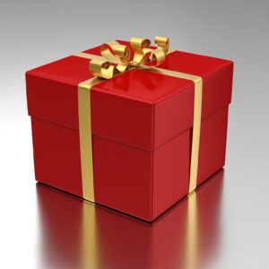 Gift Box with Gold Ribbon