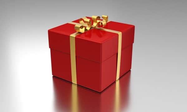 Gift Box with Gold Ribbon